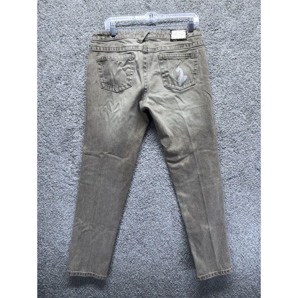 Vintage Baby Phat Women's‎ Denim Jeans Brown Size 9 (32x29) Embroidered Cat VTG